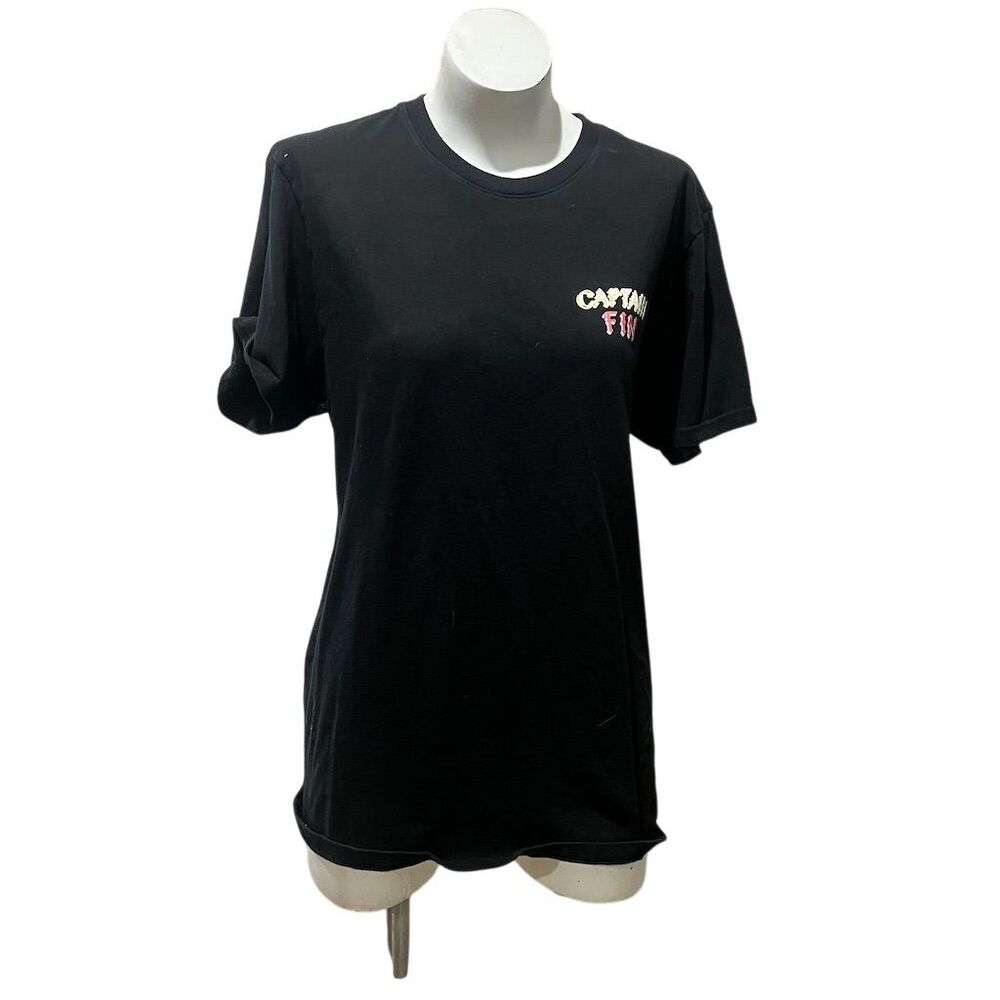 Captain Fin Co. Men's Graphic Tee Black Short Sleeve Size L